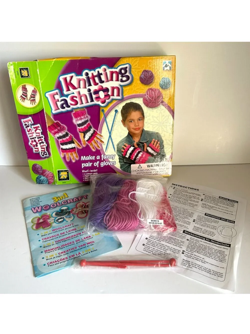 Knitting Kit for Beginners, Kids & Adults Make a Pair of Gloves w/All Supplies